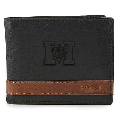 Fossil Black Mercer Bears Quinn Flip ID Bifold Wallet