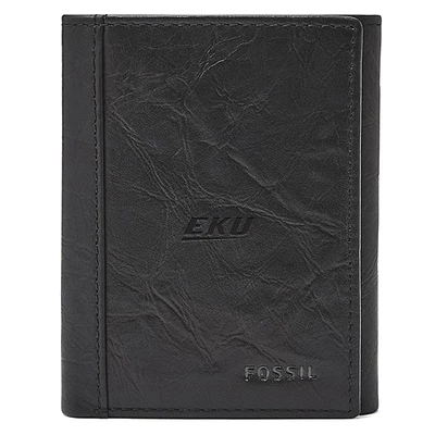 Fossil Black Eastern Kentucky Colonels Neel Extra Capacity Trifold Wallet