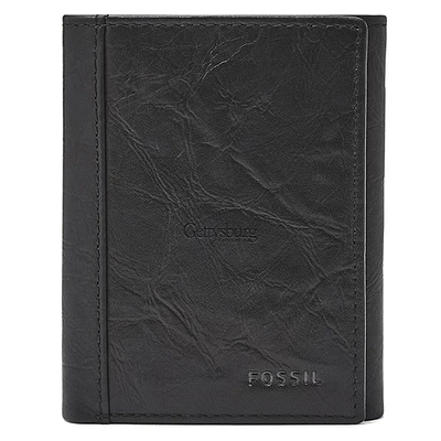 Fossil Black Gettysburg Bullets Neel Extra Capacity Trifold Wallet