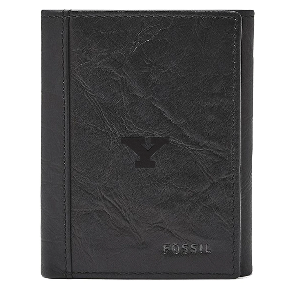 Fossil Black Youngstown State Penguins Neel Extra Capacity Trifold Wallet