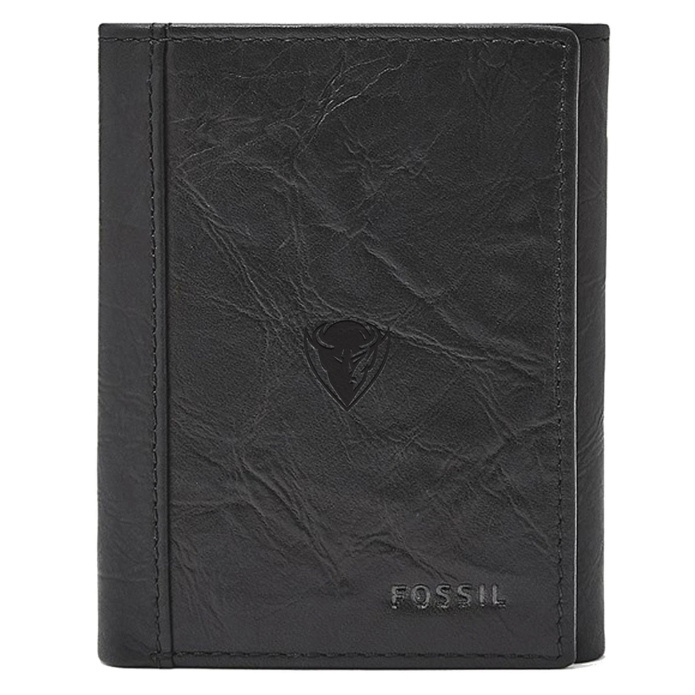 Fossil Black DePaul Blue Demons Neel Extra Capacity Trifold Wallet