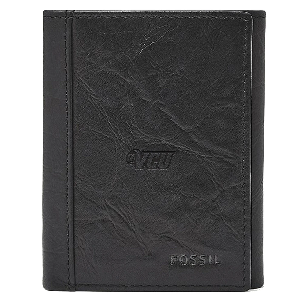 Fossil Black VCU Rams Neel Extra Capacity Trifold Wallet