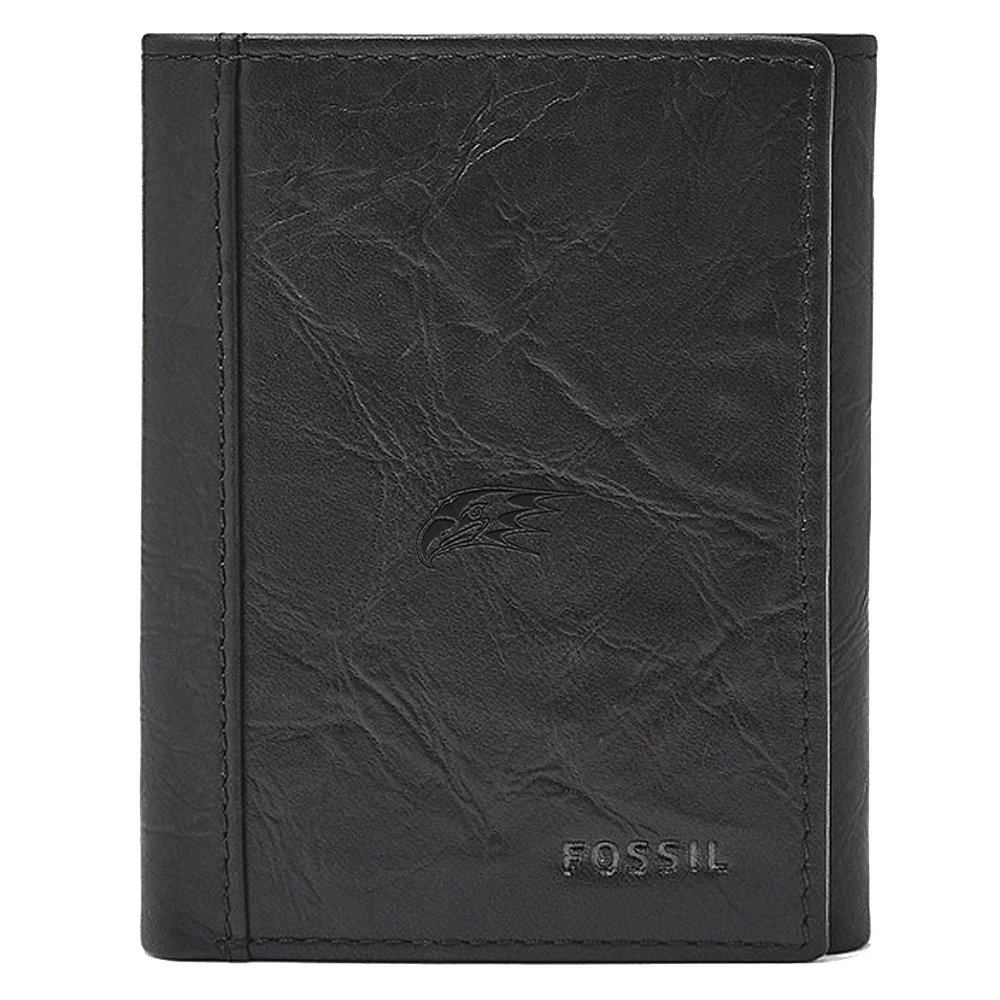 Fossil Black Niagara Purple Eagles Neel Extra Capacity Trifold Wallet