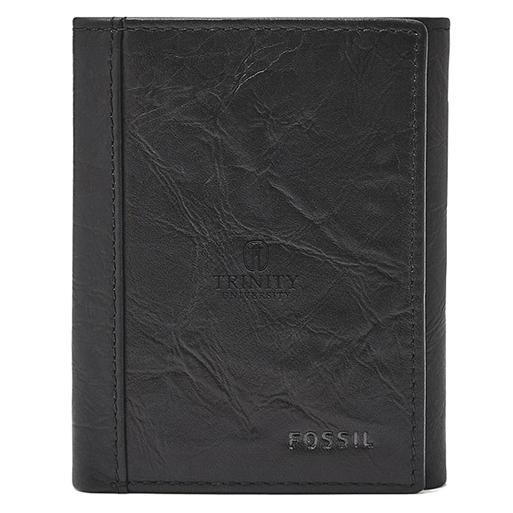 Fossil Black Trinity Tigers Neel Extra Capacity Trifold Wallet