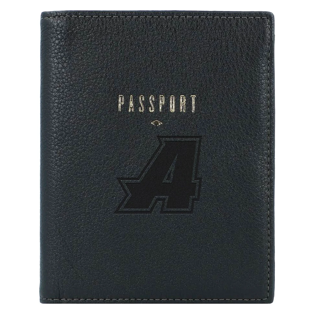 Fossil Black Assumption Greyhounds Travel RFID Passport Case