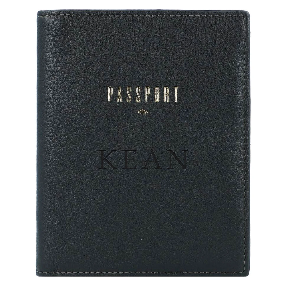 Fossil Black Kean University Cougars Travel RFID Passport Case