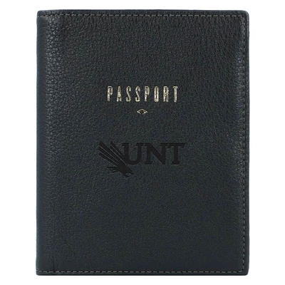 Fossil Black North Texas Mean Green Travel RFID Passport Case