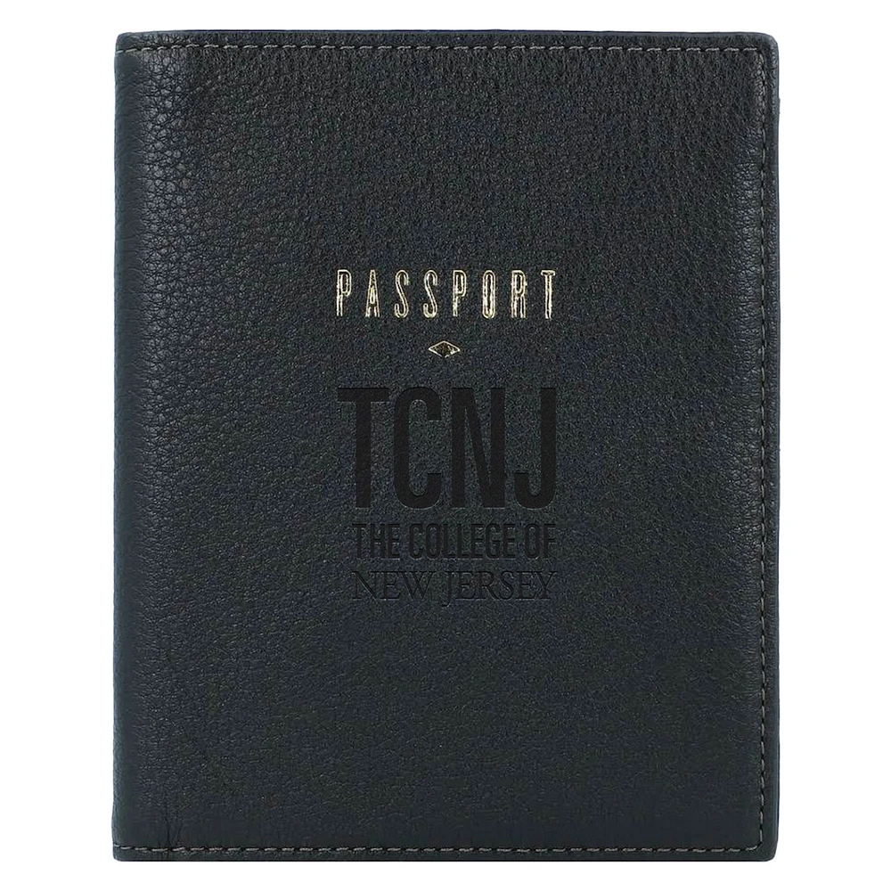 Fossil Black College of New Jersey Lions Travel RFID Passport Case