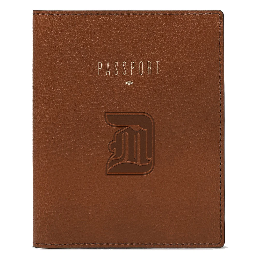 Fossil Brown Detroit Mercy Titans Travel RFID Passport Case