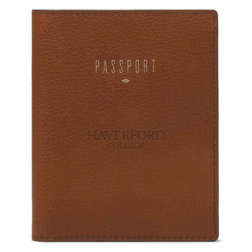 Fossil Brown Haverford College Travel RFID Passport Case