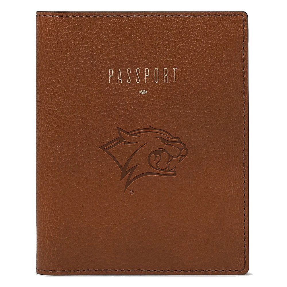 Fossil Brown New Hampshire Wildcats Travel RFID Passport Case