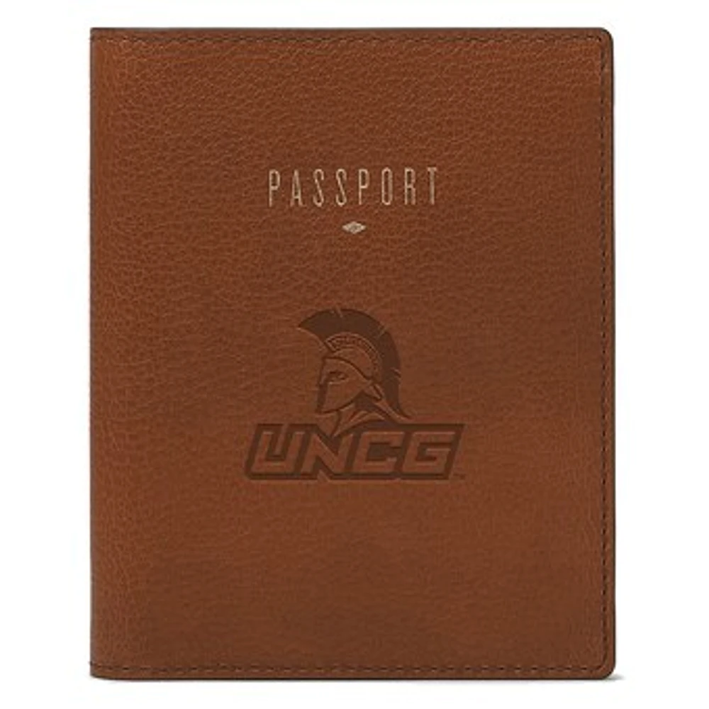 Fossil Brown UNCG Spartans Travel RFID Passport Case