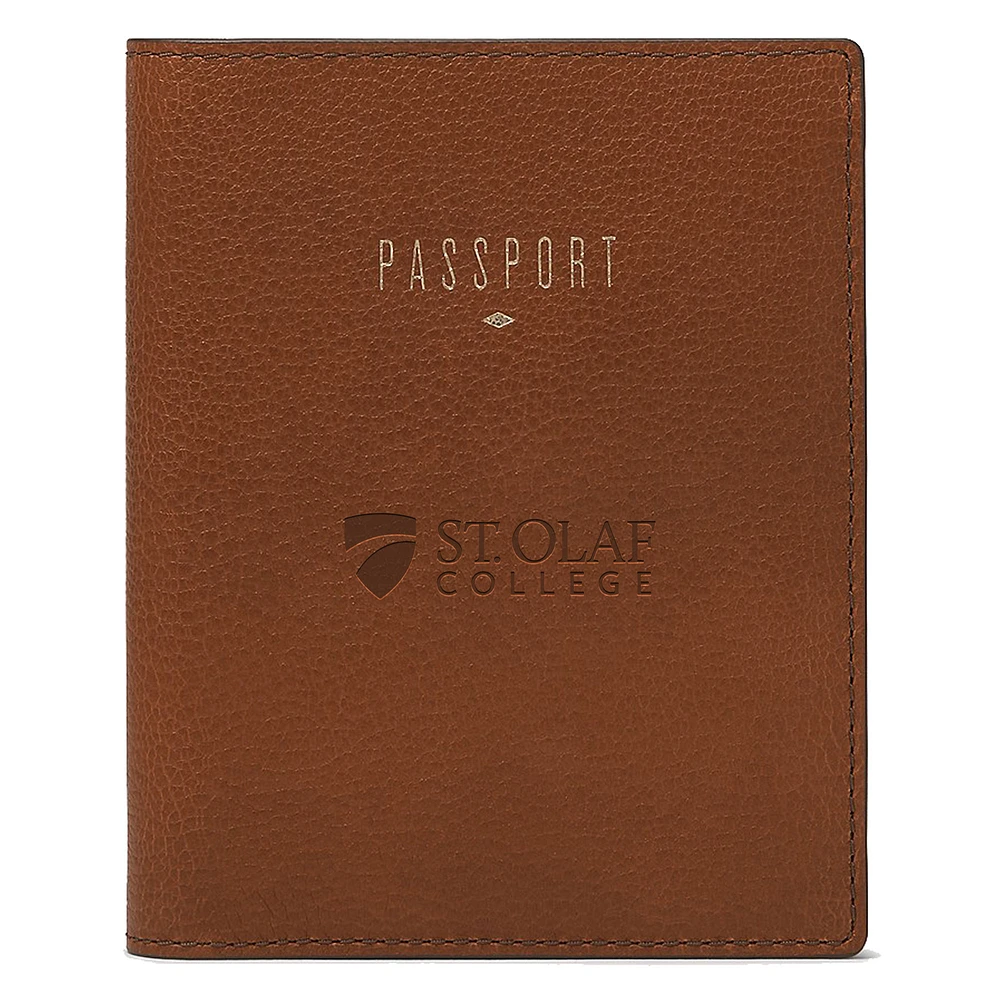 Fossil Brown St. Olaf Oles Travel RFID Passport Case