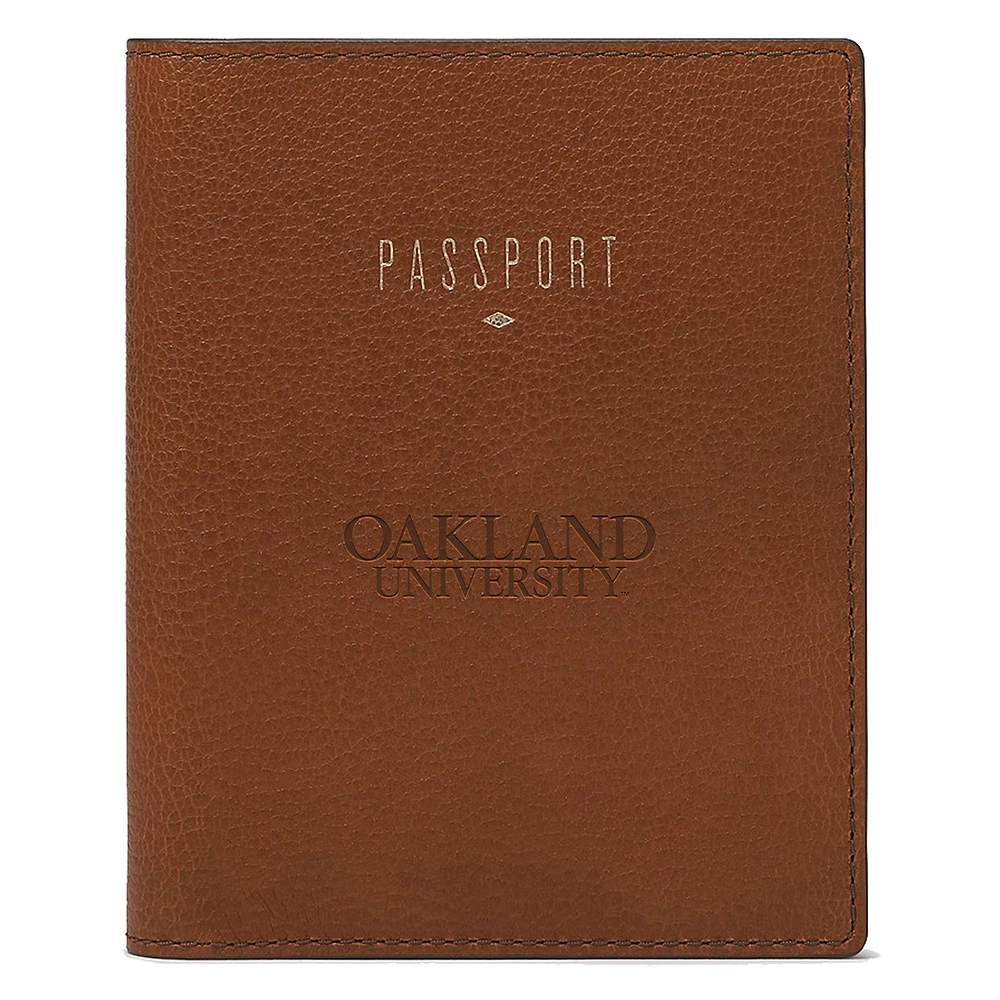 Fossil Brown Oakland Golden Grizzlies Travel RFID Passport Case