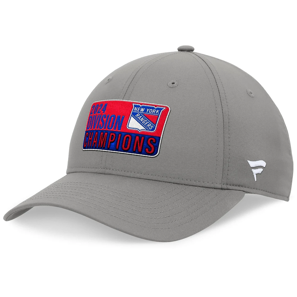 Men's Fanatics Gray New York Rangers 2024 Metropolitan Division Champions Adjustable Hat