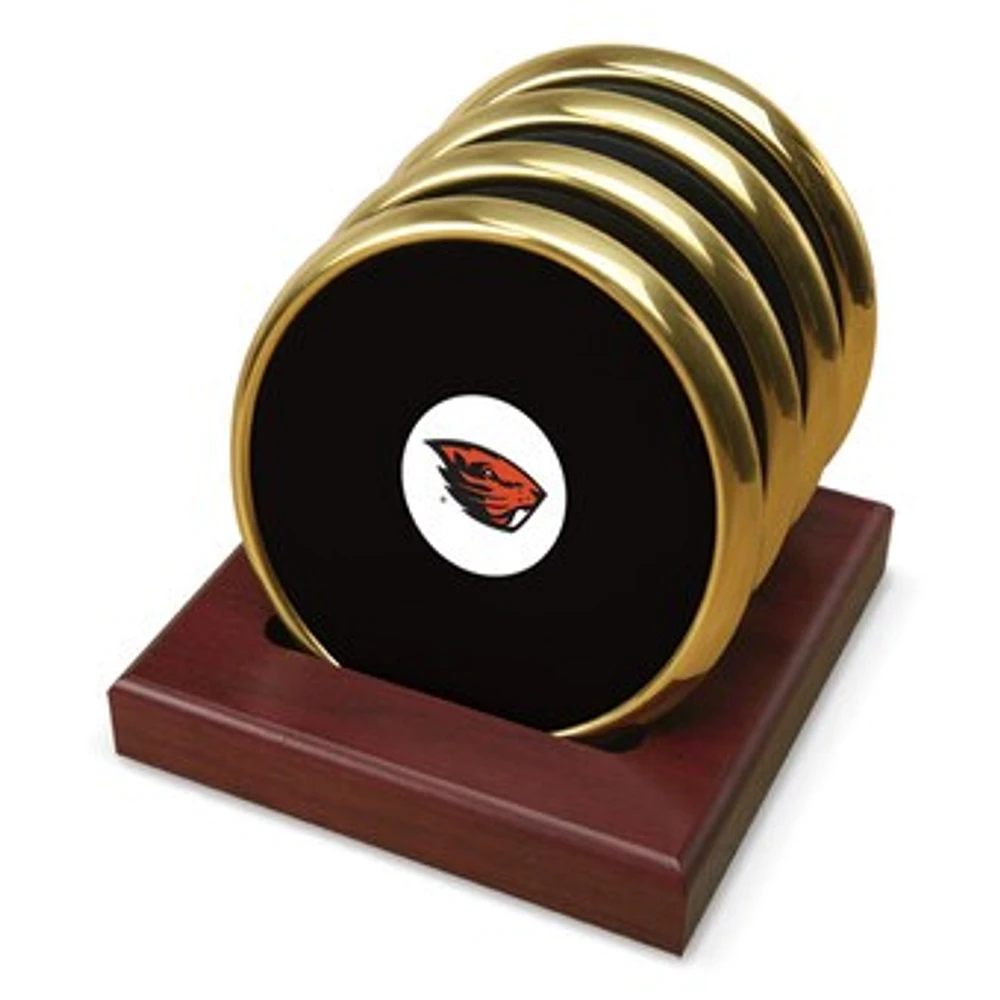 Gold Oregon State Beavers Four-Piece Coaster Set