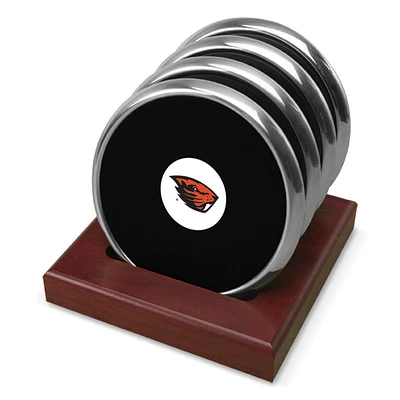 Silver Oregon State Beavers Four-Piece Coaster Set