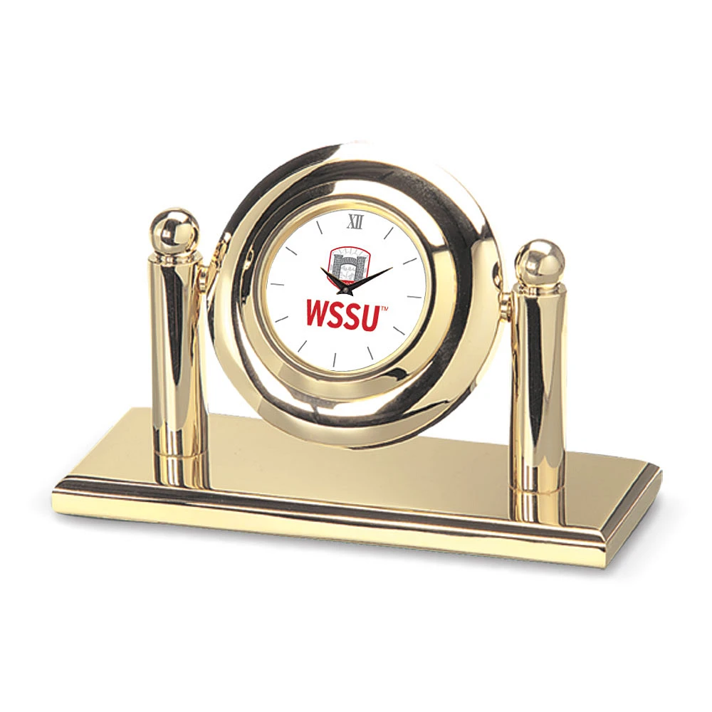 Gold Winston-Salem State Rams Arcade Desk Clock