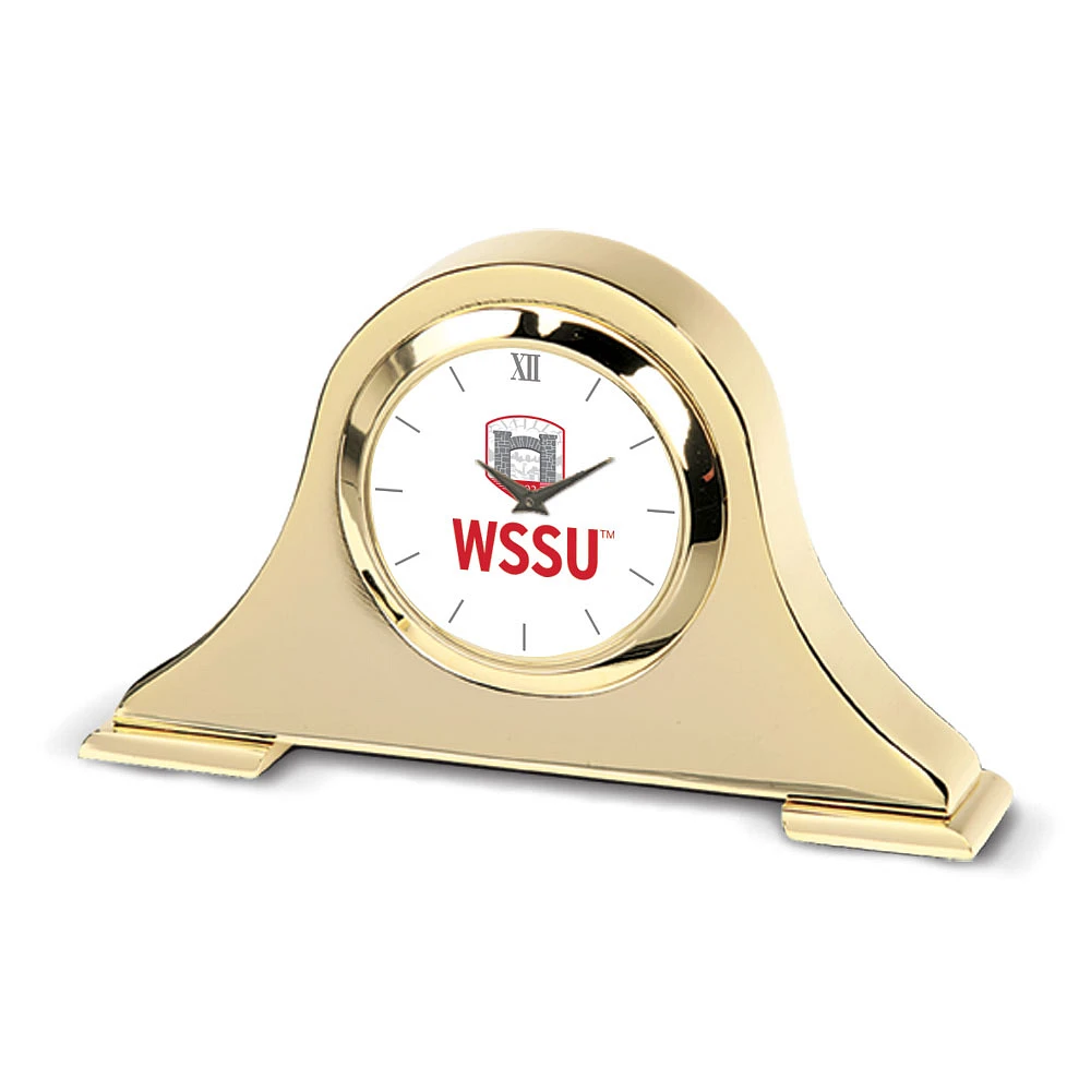 Gold Winston-Salem State Rams Napoleon Desk Clock
