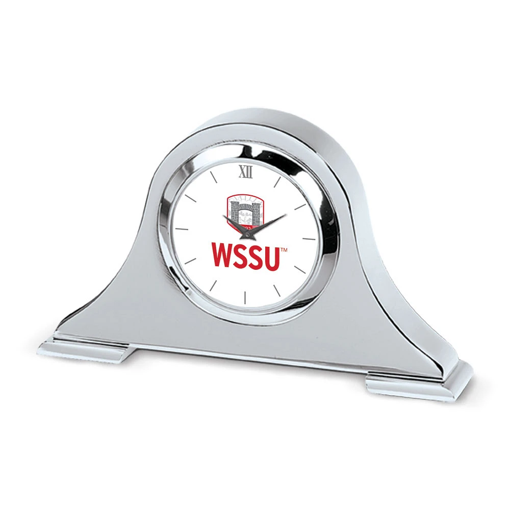 Silver Winston-Salem State Rams Napoleon Desk Clock