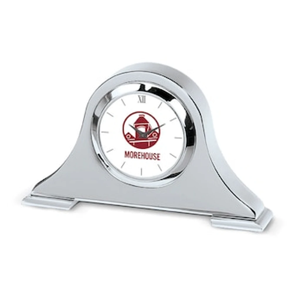 Silver Morehouse Maroon Tigers Napoleon Desk Clock