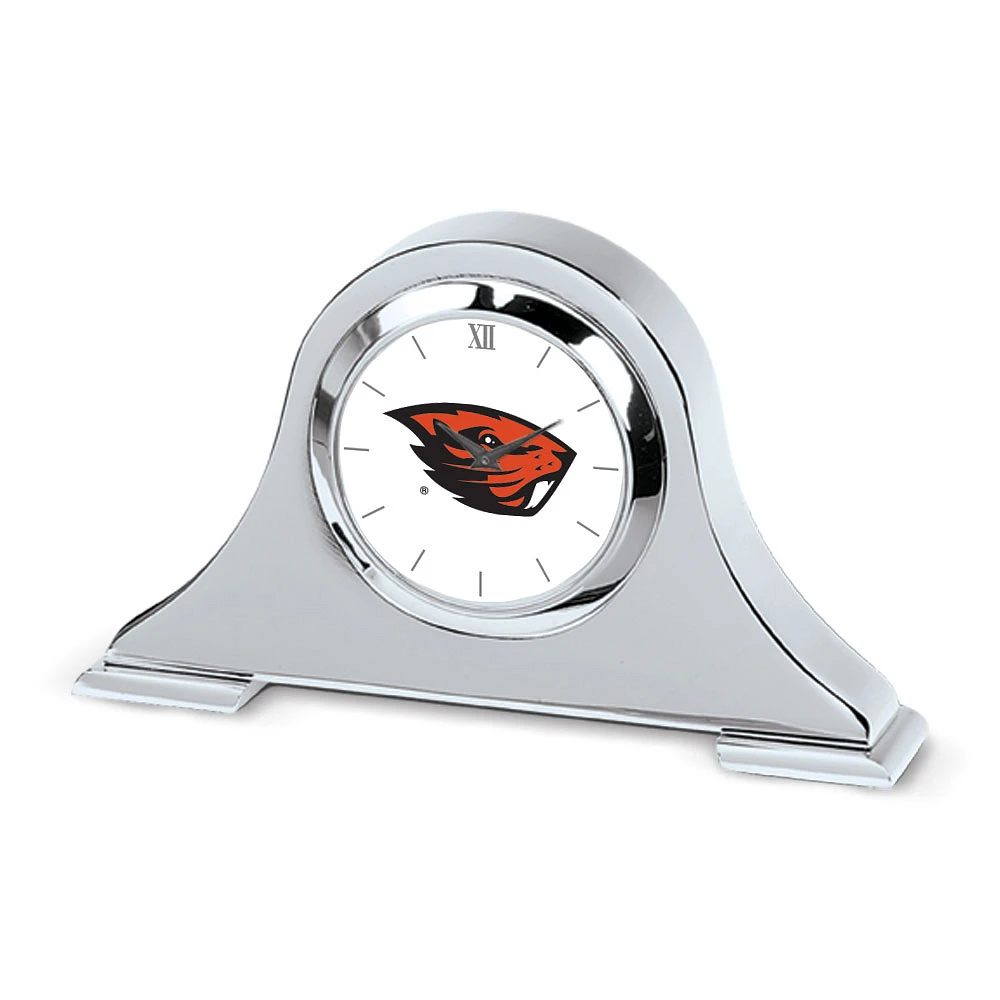 Silver Oregon State Beavers Napoleon Desk Clock