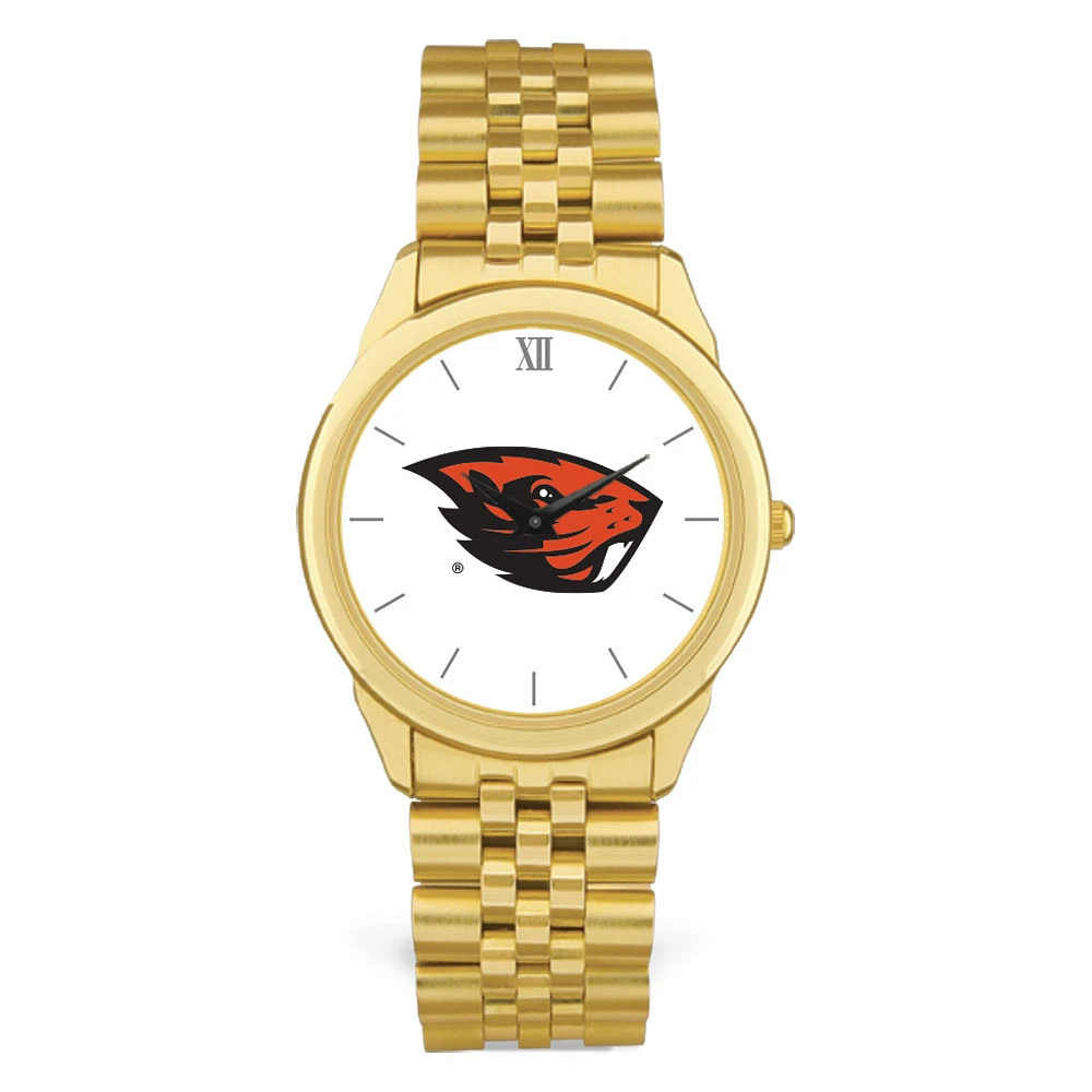 Men's Gold Oregon State Beavers Rolled Link Watch