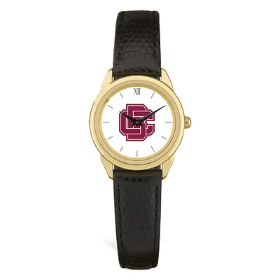 Women's Gold Bethune-Cookman Wildcats Black Leather Wristwatch