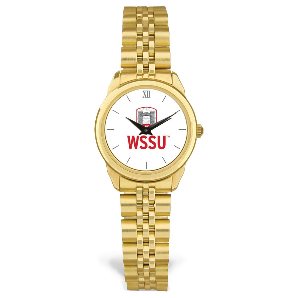 Women's Gold Winston-Salem State Rams Rolled Link Bracelet Wristwatch