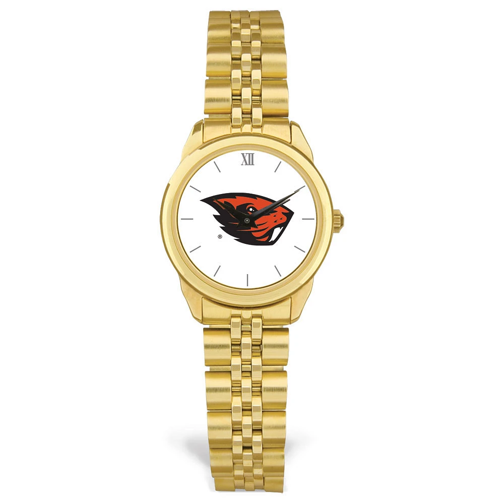 Women's Gold Oregon State Beavers Rolled Link Bracelet Wristwatch