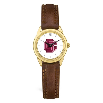 Women's Gold Bethune-Cookman Wildcats Brown Leather Watch
