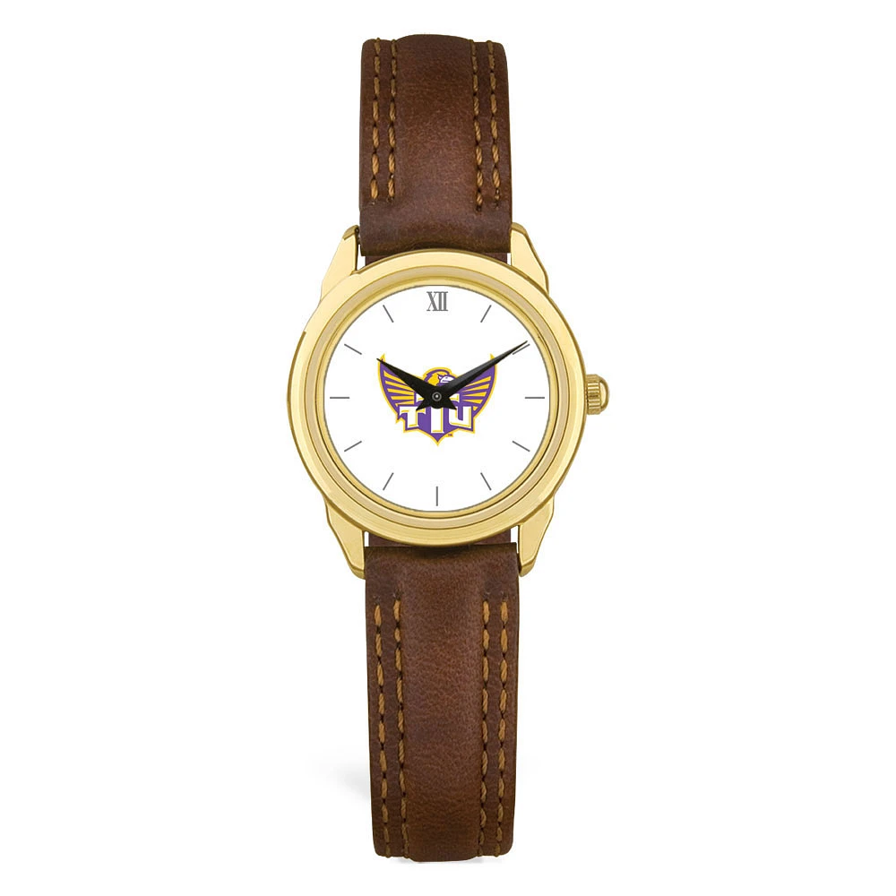 Women's Gold Tennessee Tech Golden Eagles Brown Leather Watch