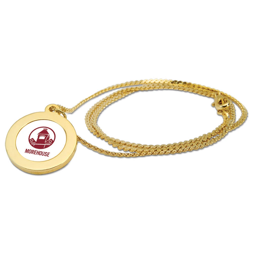 Gold Morehouse Maroon Tigers Pendant Necklace