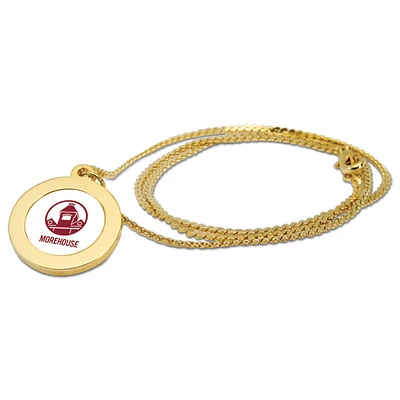 Gold Morehouse Maroon Tigers Pendant Necklace