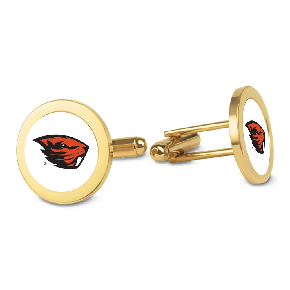 Gold Oregon State Beavers Cufflinks