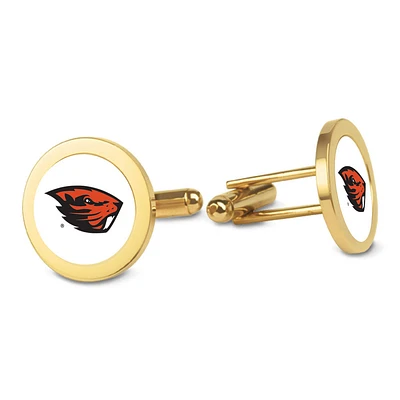 Gold Oregon State Beavers Cufflinks