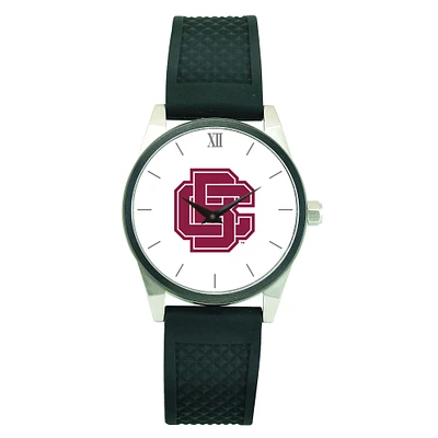 Men's Silver Bethune-Cookman Wildcats Black Silicone Strap Wristwatch