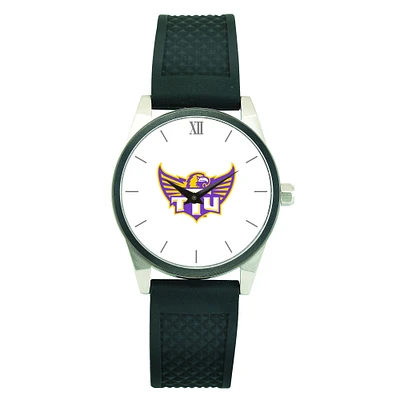 Men's Silver Tennessee Tech Golden Eagles Black Silicone Strap Wristwatch
