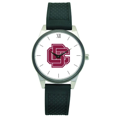 Women's Silver Bethune-Cookman Wildcats Black Silicone Strap Wristwatch