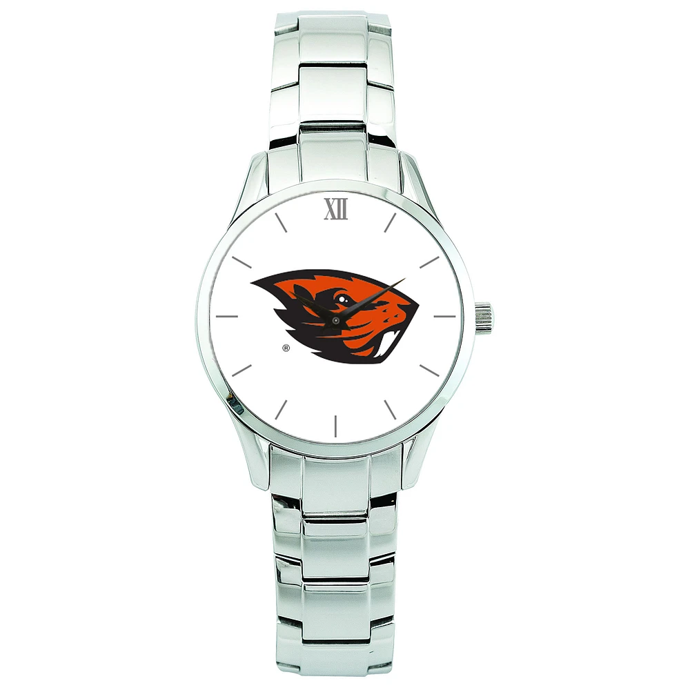 Men's Silver Oregon State Beavers Stainless Steel Wristwatch