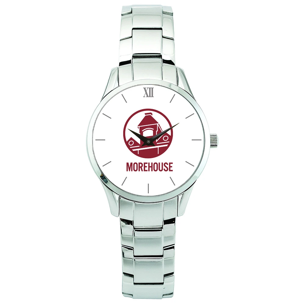 Men's Silver Morehouse Maroon Tigers Stainless Steel Wristwatch