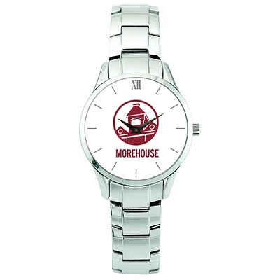 Men's Silver Morehouse Maroon Tigers Stainless Steel Wristwatch