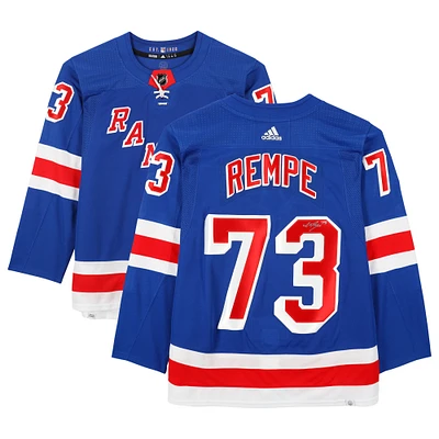 Matt Rempe New York Rangers Autographed Blue adidas Authentic Jersey