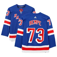 Matt Rempe New York Rangers Autographed Blue adidas Authentic Jersey