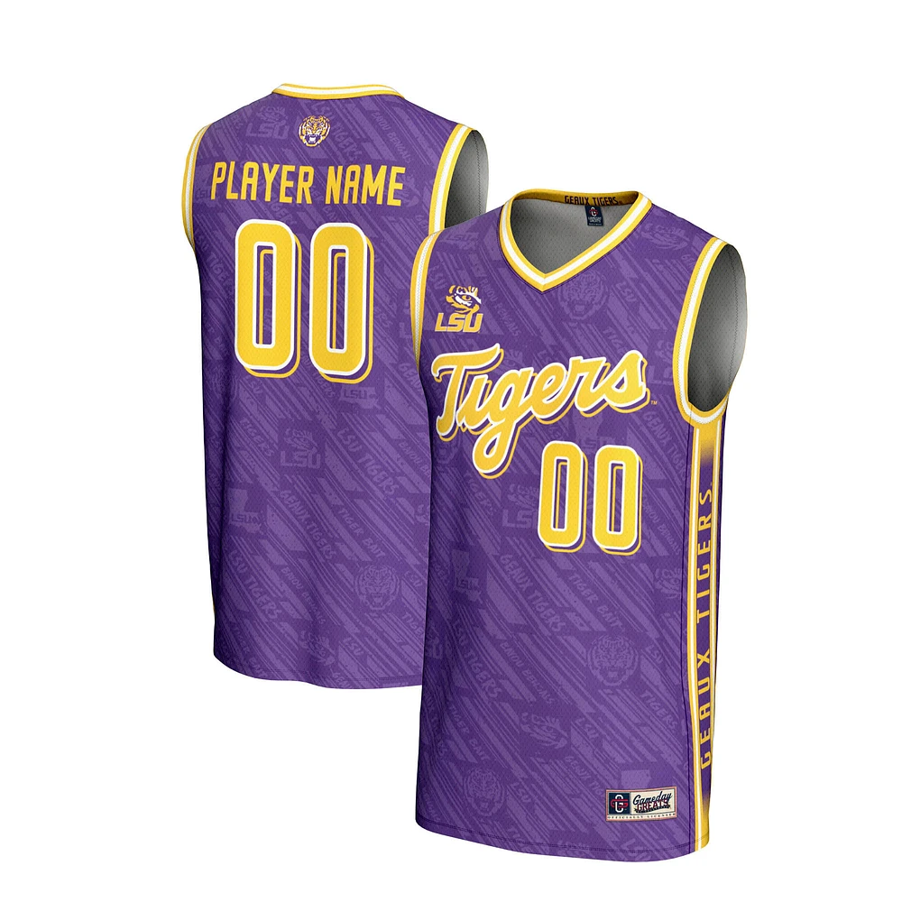 Men's GameDay Greats Purple LSU Tigers NIL Pick-A-Player Basketball Highlight Print Lightweight Jersey