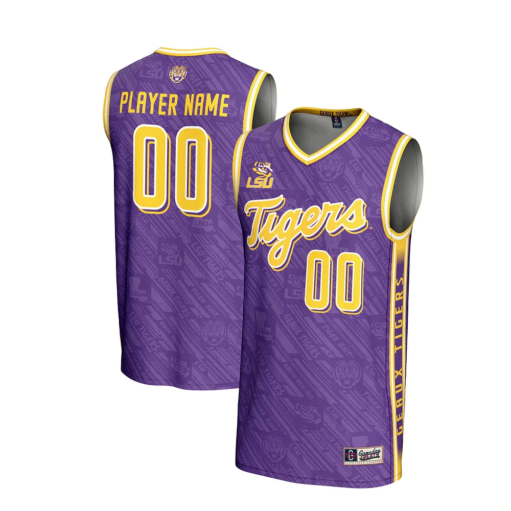 Youth GameDay Greats Purple LSU Tigers NIL Pick-A-Player Men's Basketball Highlight Print Lightweight Jersey