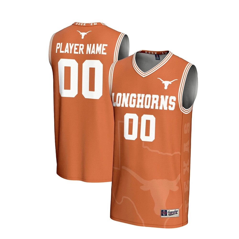 Men's GameDay Greats Texas Orange Longhorns NIL Pick-A-Player Basketball Icon Print Lightweight Jersey
