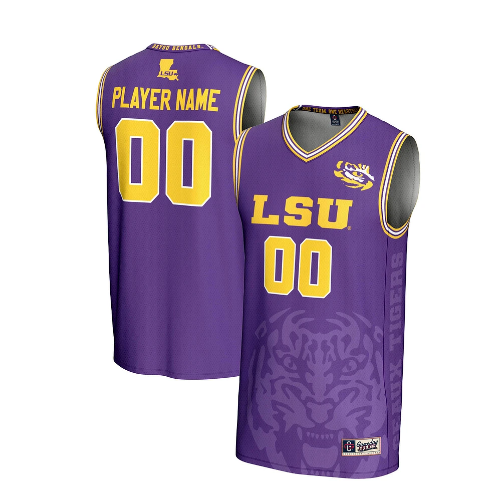 Youth GameDay Greats Purple LSU Tigers NIL Pick-A-Player Men's Basketball Icon Print Lightweight Jersey