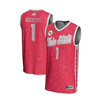 Unisex GameDay Greats #1 Scarlet Ohio State Buckeyes Lightweight Highlight Print Basketball Jersey