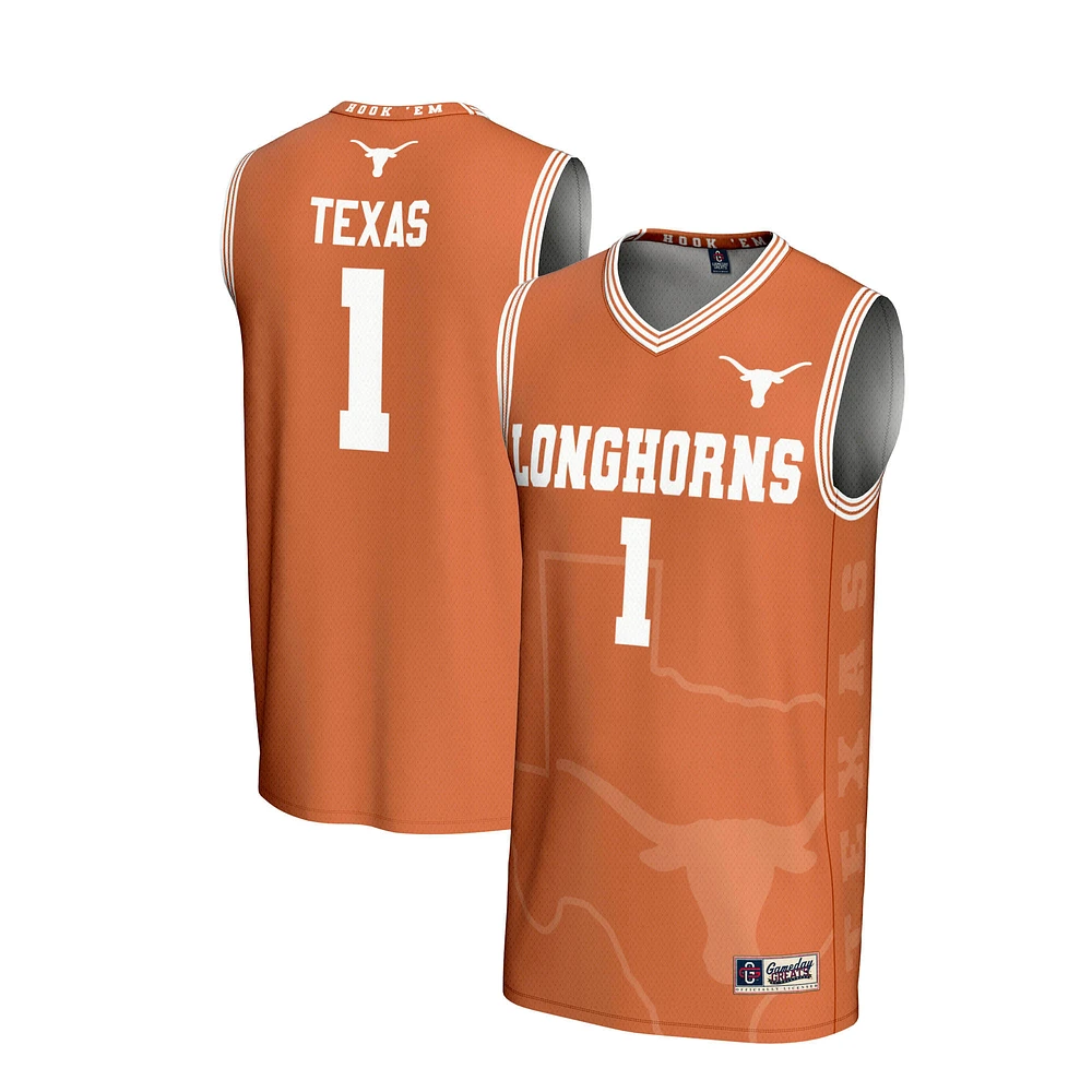 Unisex GameDay Greats #1 Texas Orange Longhorns Lightweight Icon Print Basketball Jersey